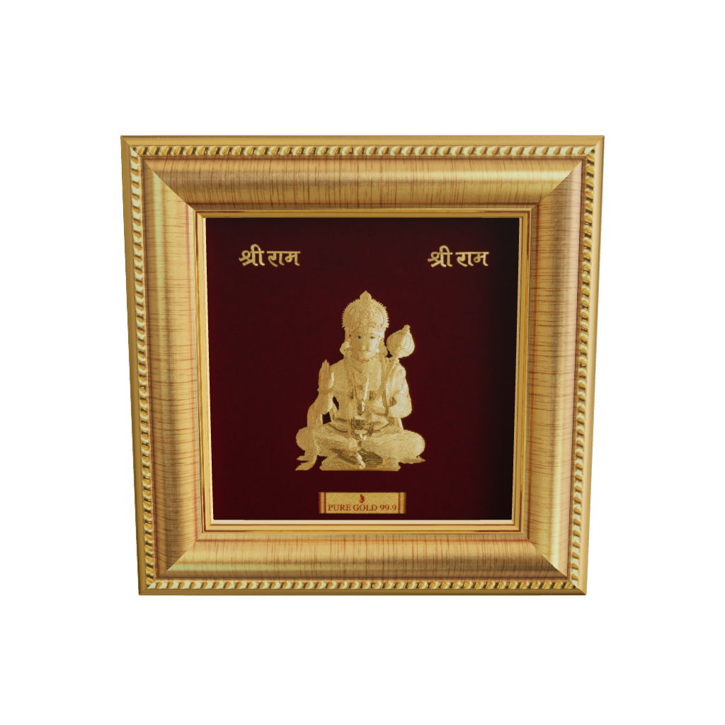 Prima Art Hanuman 24K Gold Sheet Artwork Frame best for festival and corporate gifting 