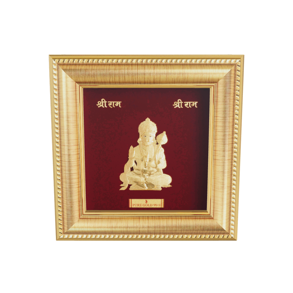 Prima Art Hanuman 24K Gold Sheet Artwork Frame best for festival and corporate gifting 