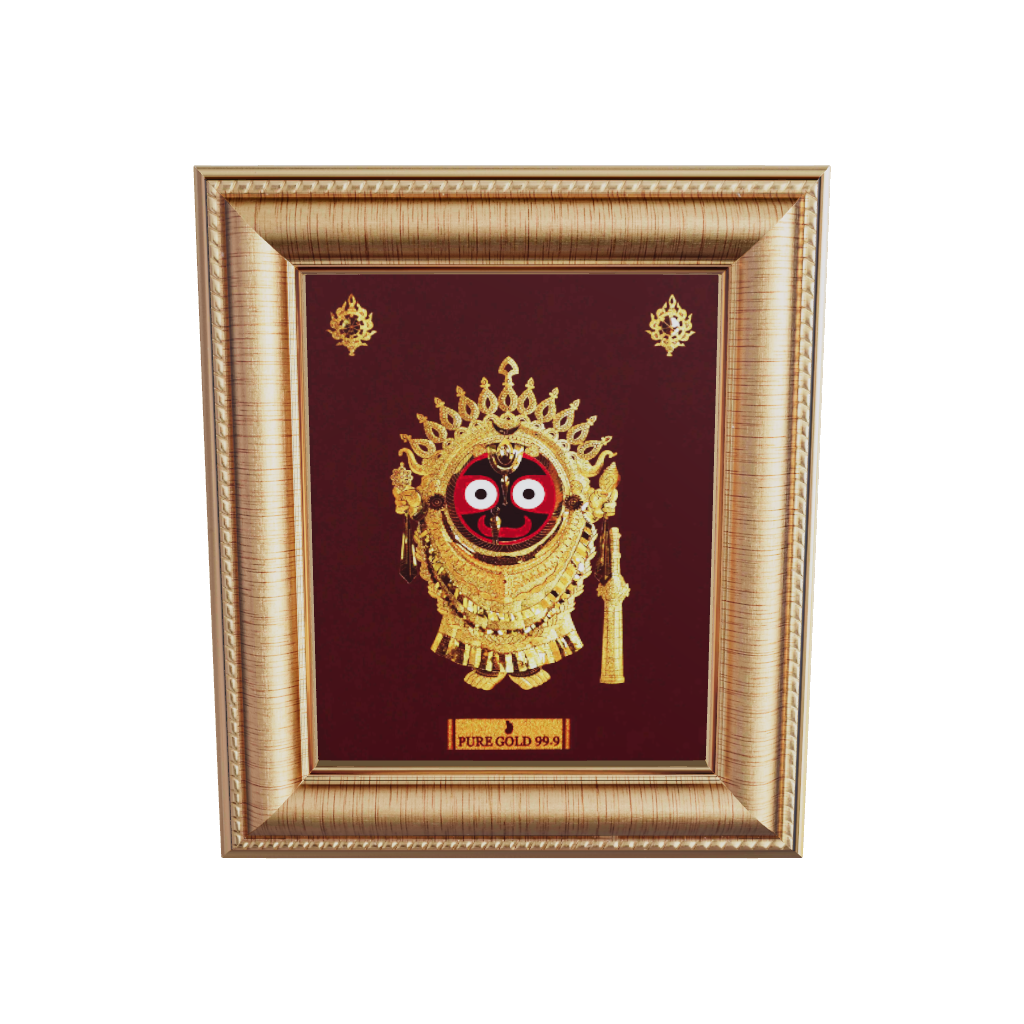 Prima Art Jagannath ji 24K Gold Sheet Artwork Frame best for festival and corporate gifting 