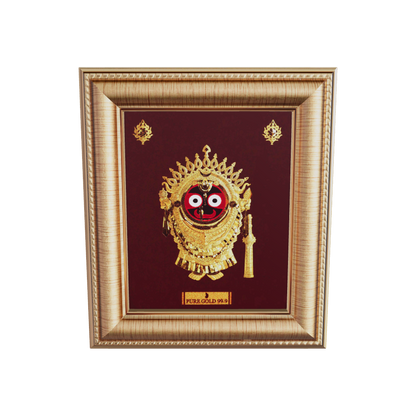Prima Art Jagannath ji 24K Gold Sheet Artwork Frame best for festival and corporate gifting 