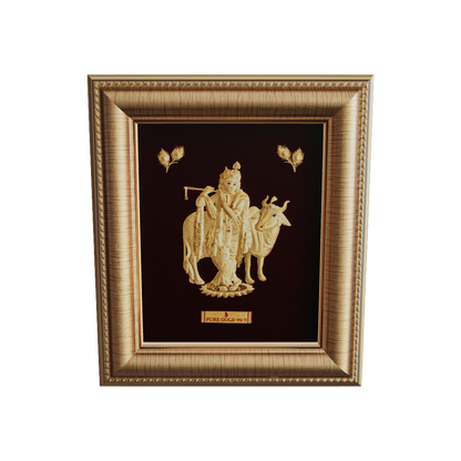 Prima Art Krishna  24K Gold Sheet Artwork Frame best for festival and corporate gifting 