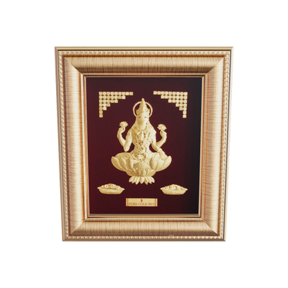 Prima Art Lakshmi ji 24K Gold Sheet Artwork Frame best for festival and corporate gifting 