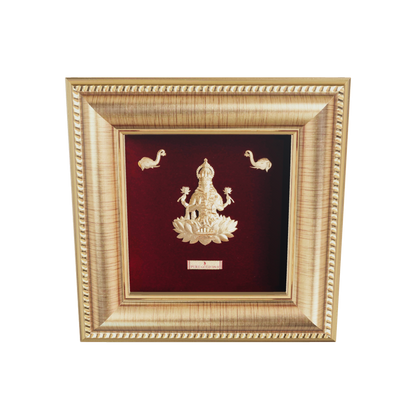 Prima Art Lakshmi ji 24K Gold Frame best for festival and corporate gifting . Perfect Wall Hanging frame & Tabletop Frame.