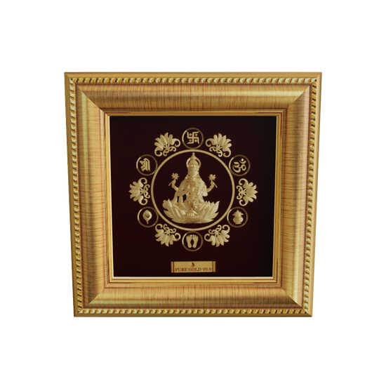 Prima Art Lakshmi ji 24K Gold Sheet Artwork Frame best for festival and corporate giftin