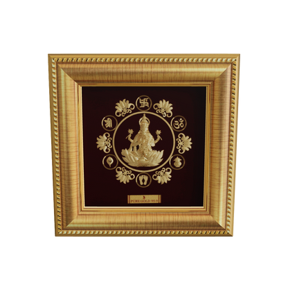 Prima Art Lakshmi ji 24K Gold Sheet Artwork Frame best for festival and corporate giftin