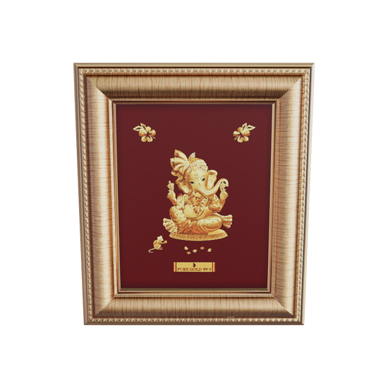 Prima Art Lord Haridra 24K Gold Sheet Artwork Frame best for festival and corporate gifting 