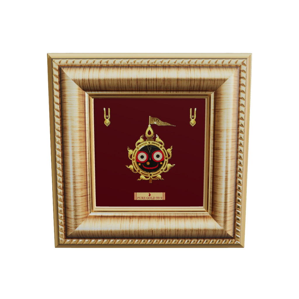 Prima Art Jagannath ji 24K Gold Sheet Artwork Frame best for festival and corporate gifting