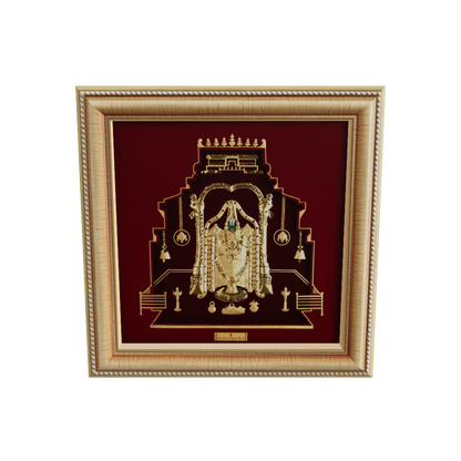 Tirupati Balaji gold frame for home temple and decor.
