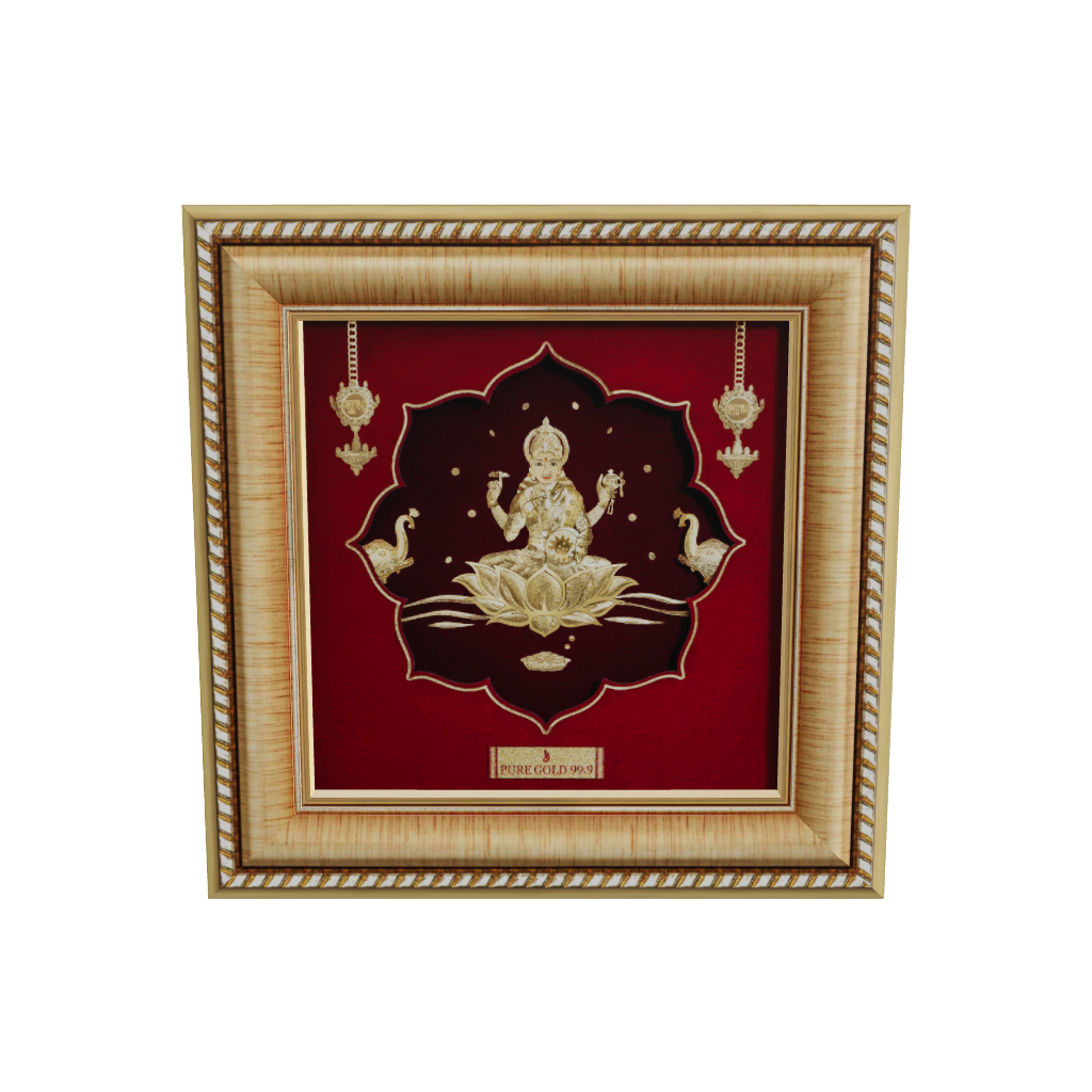 Prima Art Lakshmi 24K Gold Sheet Artwork Frame best for festival and corporate gifting 