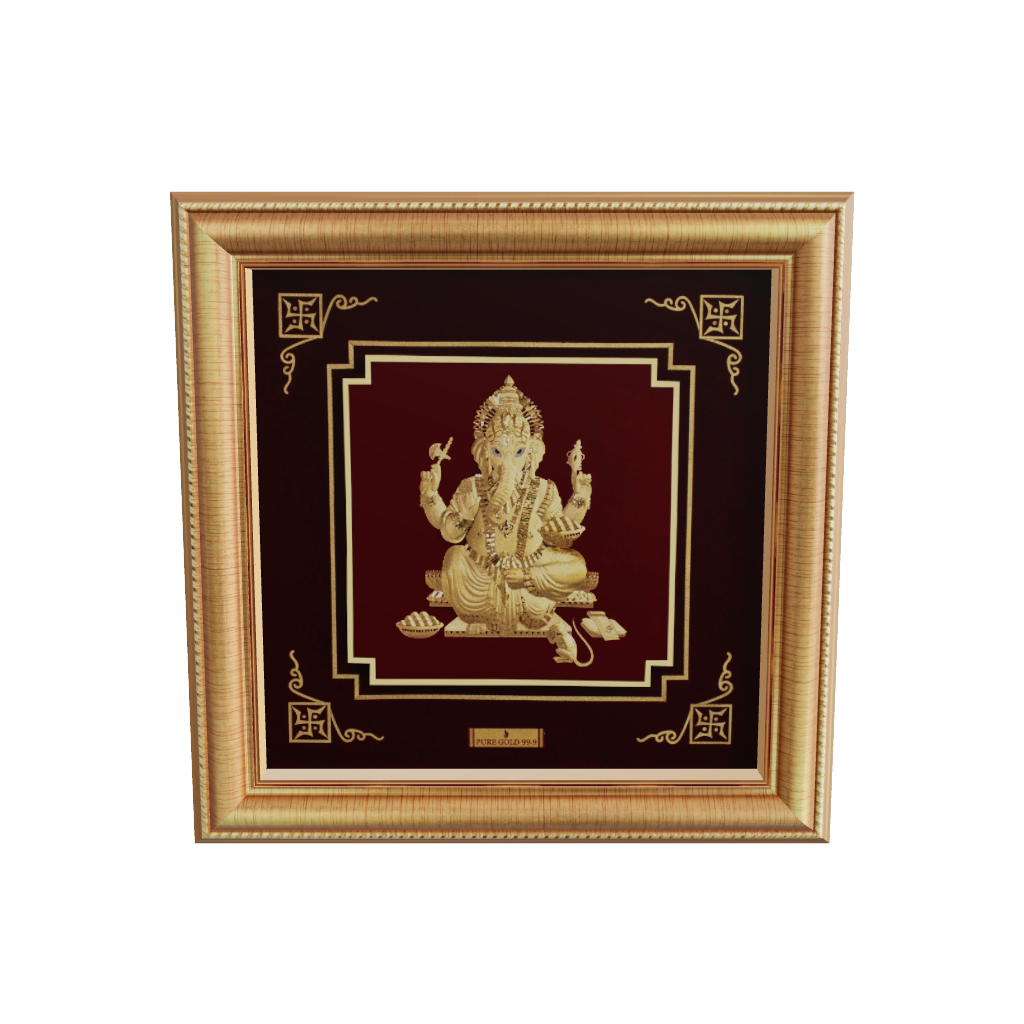 Gold Ganesha frame for housewarming gift