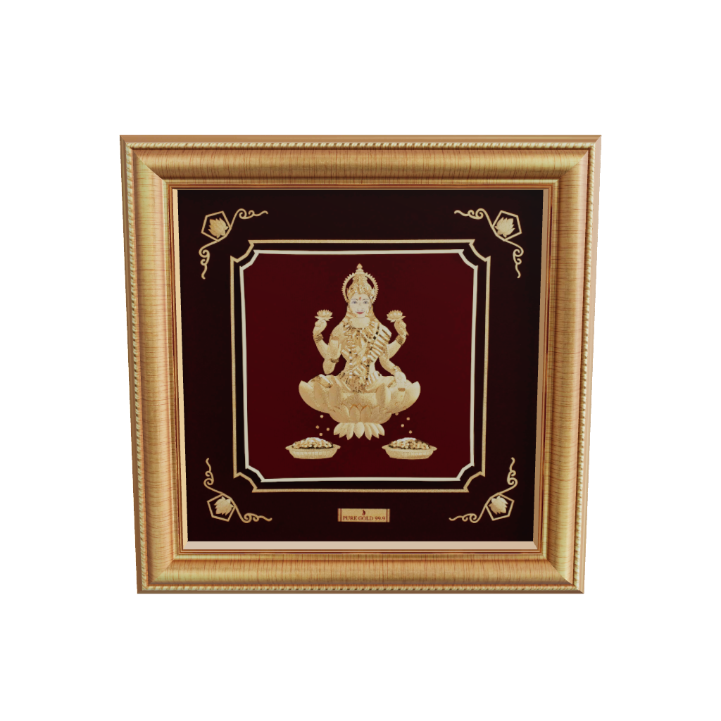 24k gold Lakshmi artwork for Diwali gift