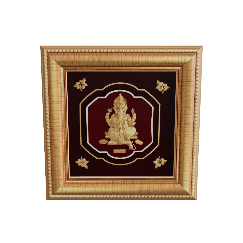 gold Ganesha frame for housewarming gift