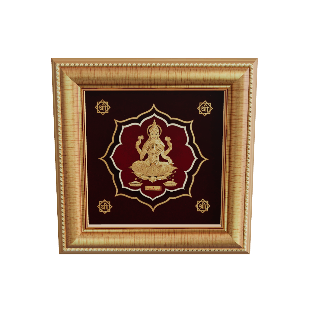 Lakshmi Devi gold frame for home temple