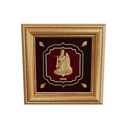 24k gold Radha Krishna artwork for gifting and worship