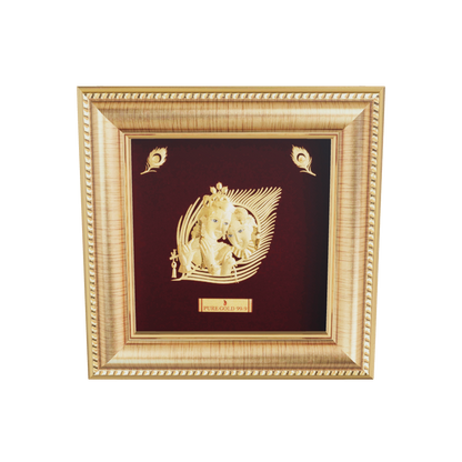 Prima Art Radha Krishna ji 24K Gold Sheet Artwork Frame best for festival and corporate gifting 