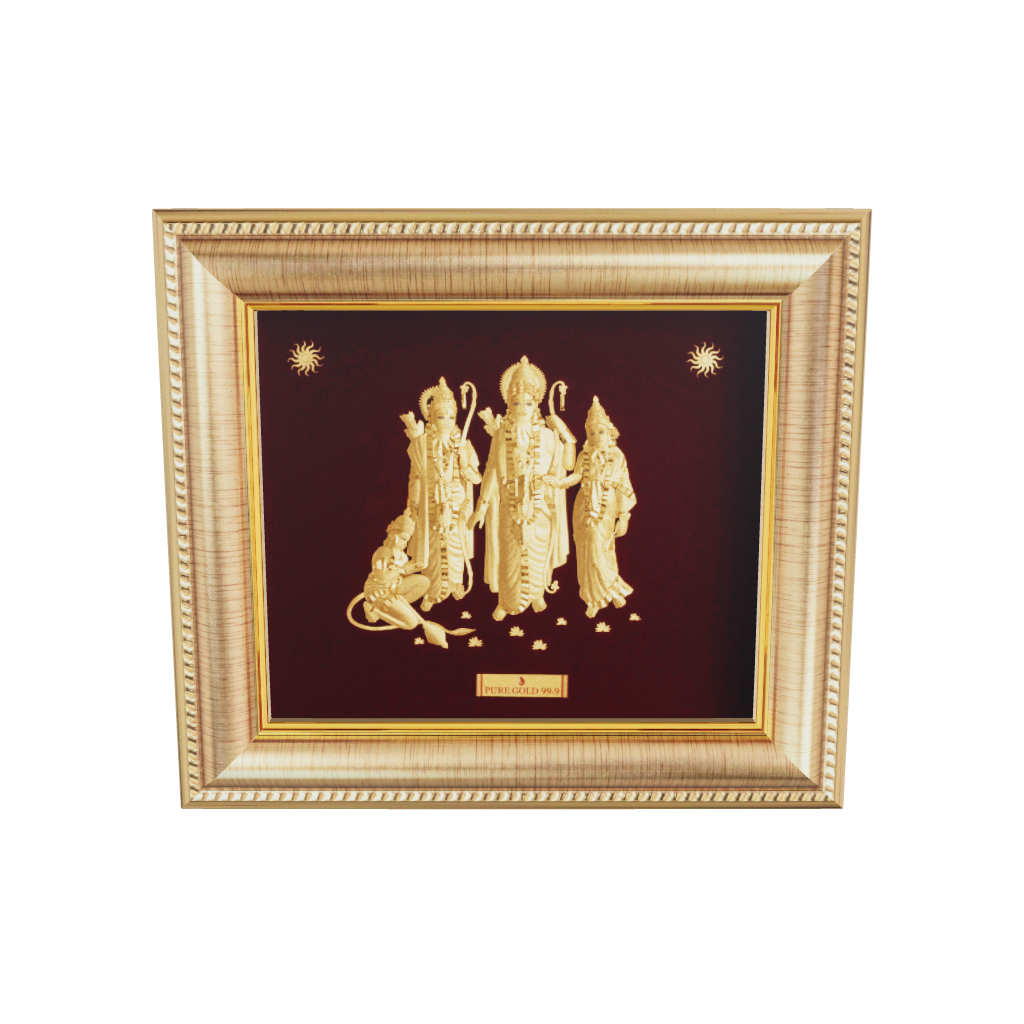 Prima Art Ram Darbar 24K Gold Sheet Artwork Frame best for festival and corporate gifting 