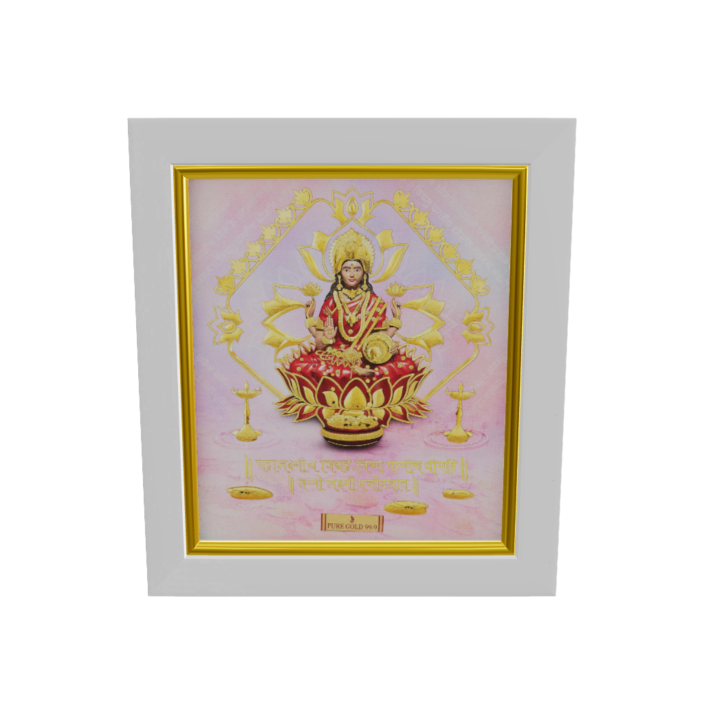 Prima Art Lakshmi 24K Gold Sheet Artwork Frame best for festival and corporate gifting 