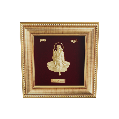 Prima Art Sai Baba 24K Gold Sheet Artwork Frame best for festival and corporate gifting 