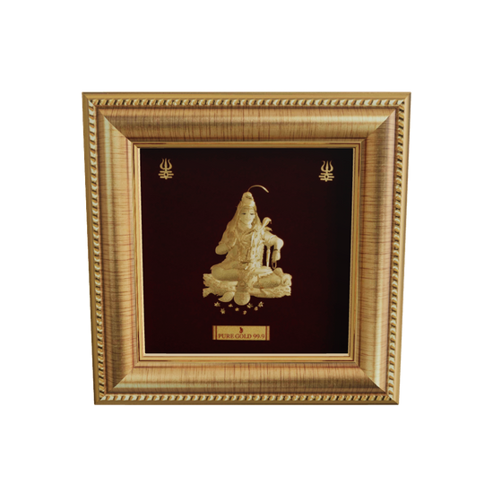 Prima Art Lord Shiva 24K Gold Sheet Artwork Frame best for festival and corporate gifting 