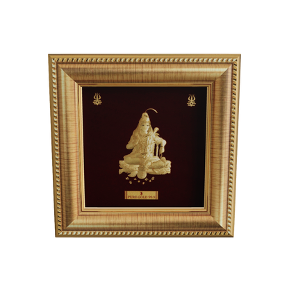 Prima Art Lord Shiva 24K Gold Sheet Artwork Frame best for festival and corporate gifting 