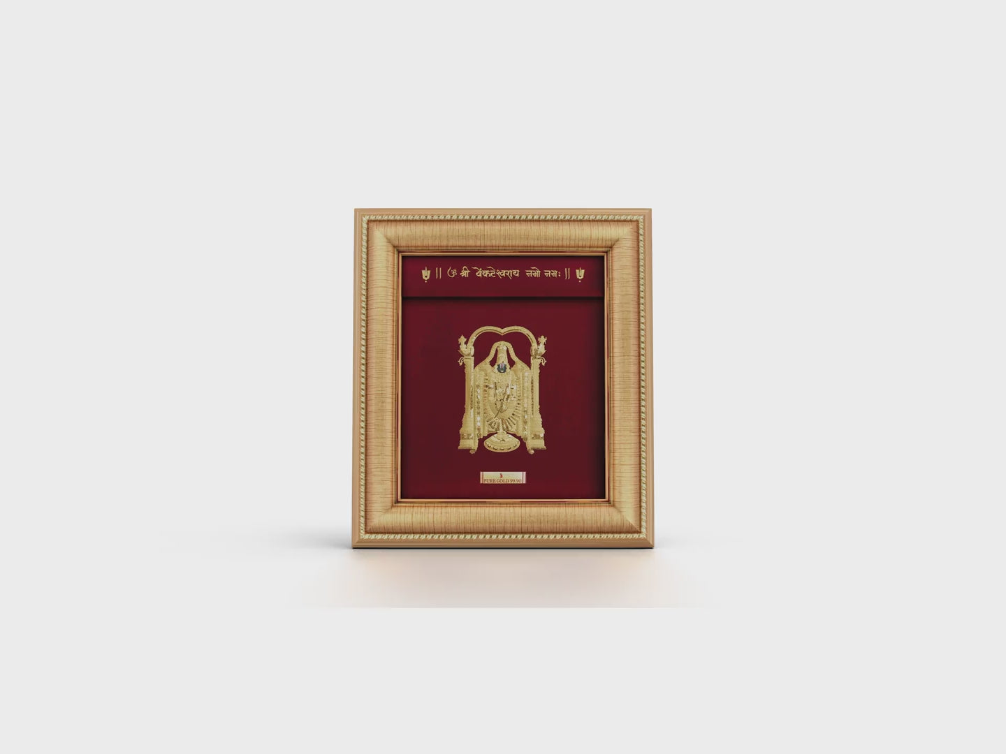 Tirupati Balaji Gold frame for home temple and gifting.