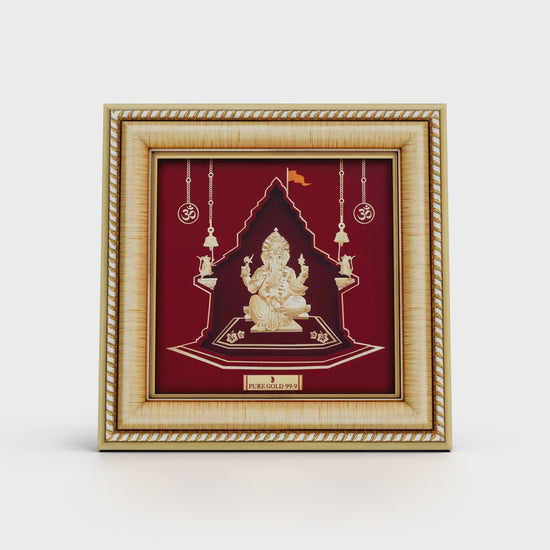 Prima Art Ganesha 24K Gold Sheet Artwork Frame best for festival and corporate gifting 