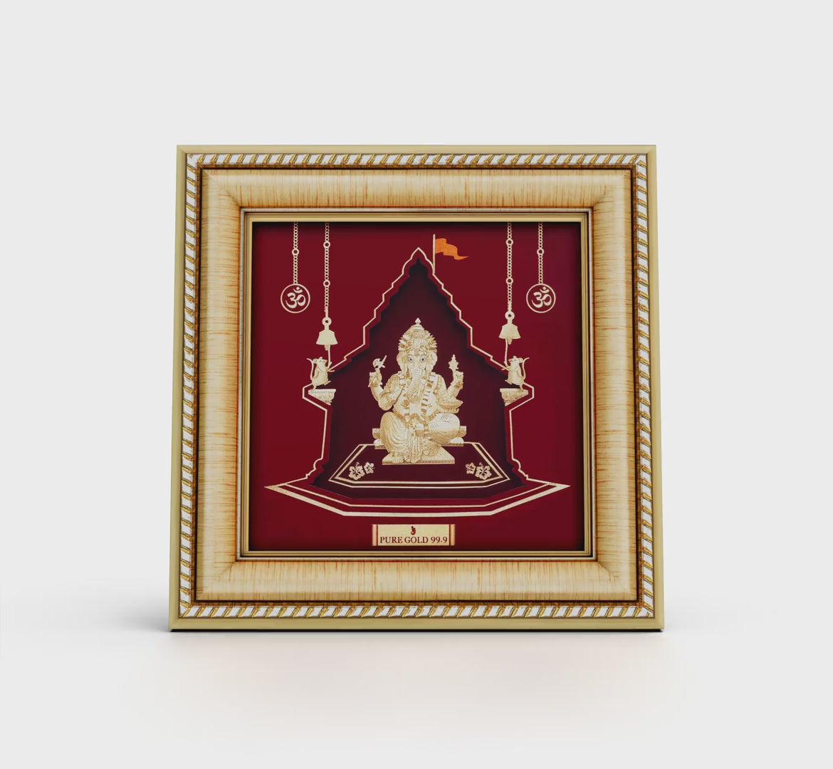 Prima Art Ganesha 24K Gold Sheet Artwork Frame best for festival and corporate gifting 