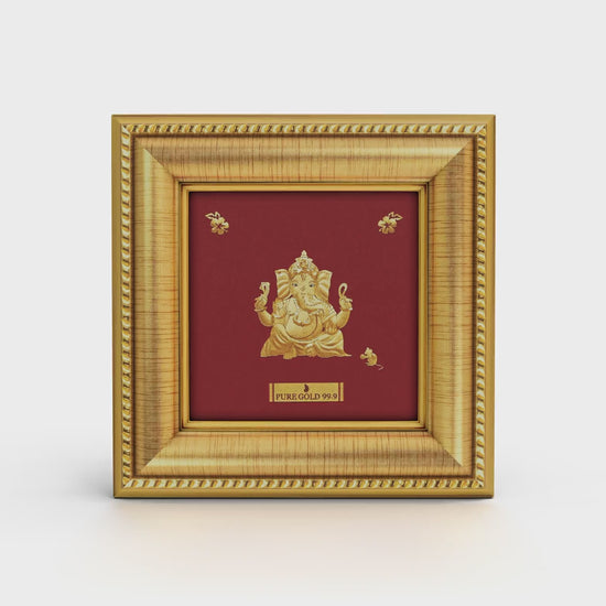 24K gold Ganesha artwork in premium frame – perfect for home decor and gifting