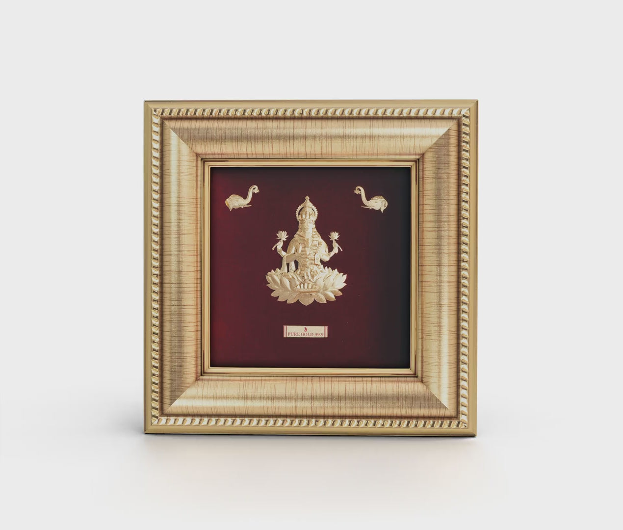 Prima Art Lakshmi ji 24K Gold Frame best for festival and corporate gifting . Perfect Wall Hanging frame & Tabletop Frame.