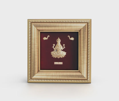 Prima Art Lakshmi ji 24K Gold Frame best for festival and corporate gifting . Perfect Wall Hanging frame & Tabletop Frame.