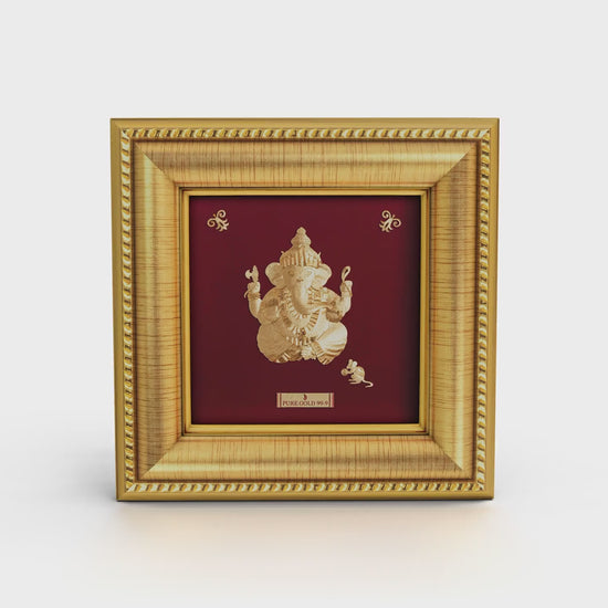 Baby Ganesha frame in Gold. Ideal for Home Decor , wall art frame.