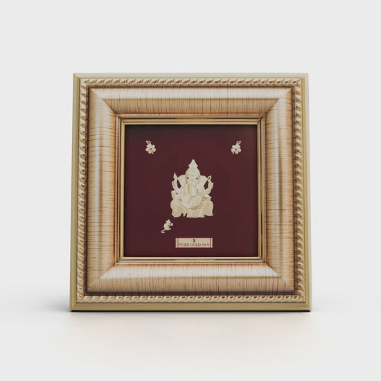 24K gold Ganesha artwork in premium frame – perfect for home decor and gifting