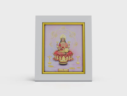 Goddess in 24K gold Lakshmi frame for home décor, housewarming and wedding gifting. Perfect wall mount hanging frame , table top frame. Vastu Approved 