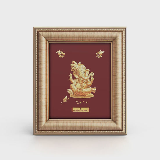 Prima Art Lord Haridra 24K Gold Sheet Artwork Frame best for festival and corporate gifting 