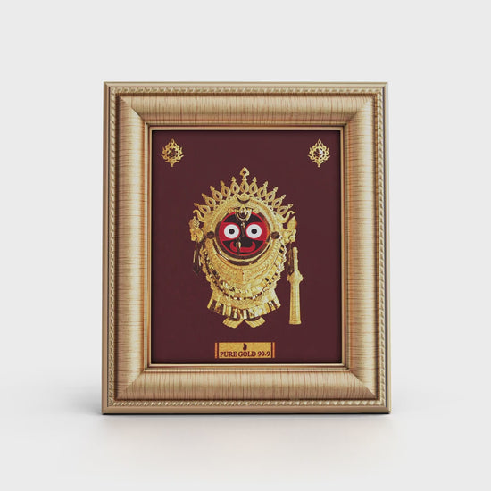 Prima Art Lord Jagannath 24K Gold Sheet Artwork Frame best for festival and corporate gifting 