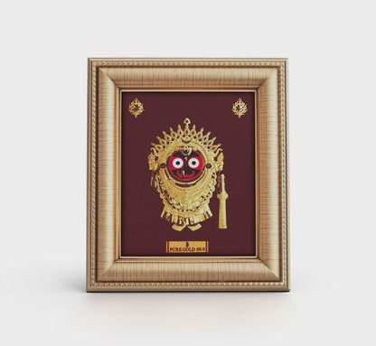 Prima Art Lord Jagannath 24K Gold Sheet Artwork Frame best for festival and corporate gifting 