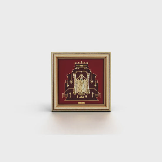 Lord Balaji gold frame for gifting and home decor.