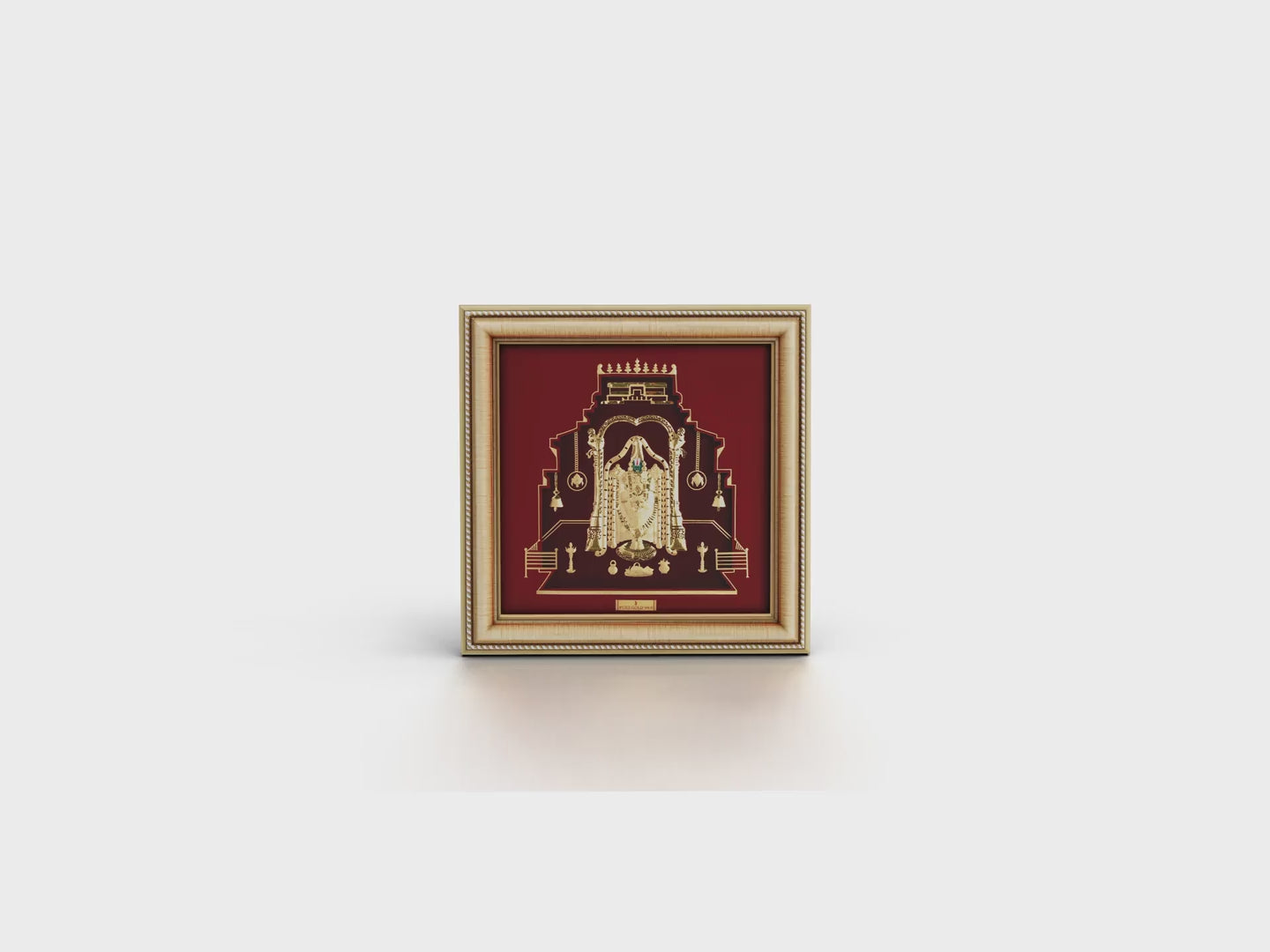 Lord Balaji gold frame for gifting and home decor.