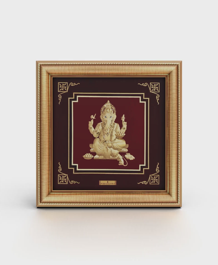 premium Lord Ganesha gold frame for Diwali gifting