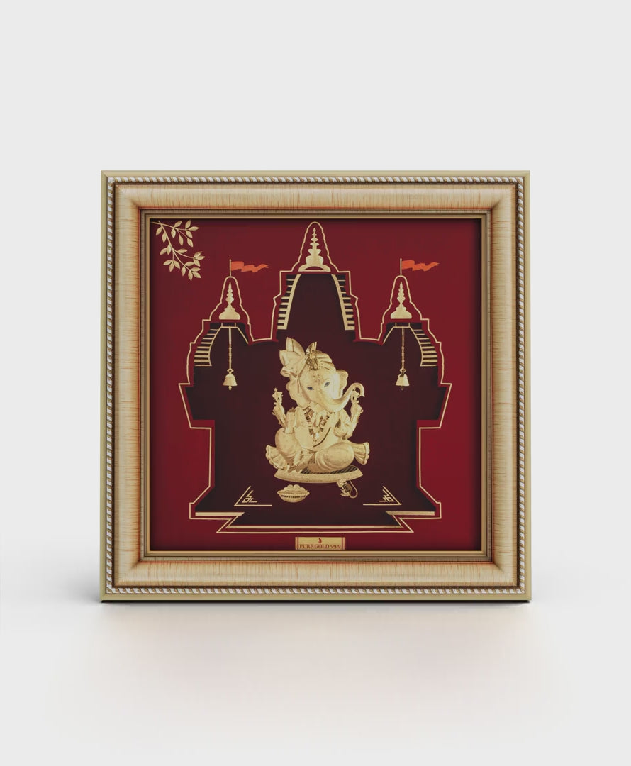 gold Ganesha frame for housewarming gift