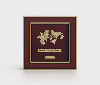 Prima Art Love Birds 24K Gold Sheet Artwork Frame best for festival and corporate gifting 
