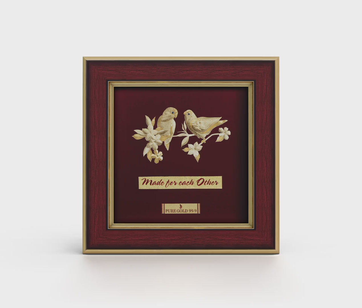 Prima Art Love Birds 24K Gold Sheet Artwork Frame best for festival and corporate gifting 