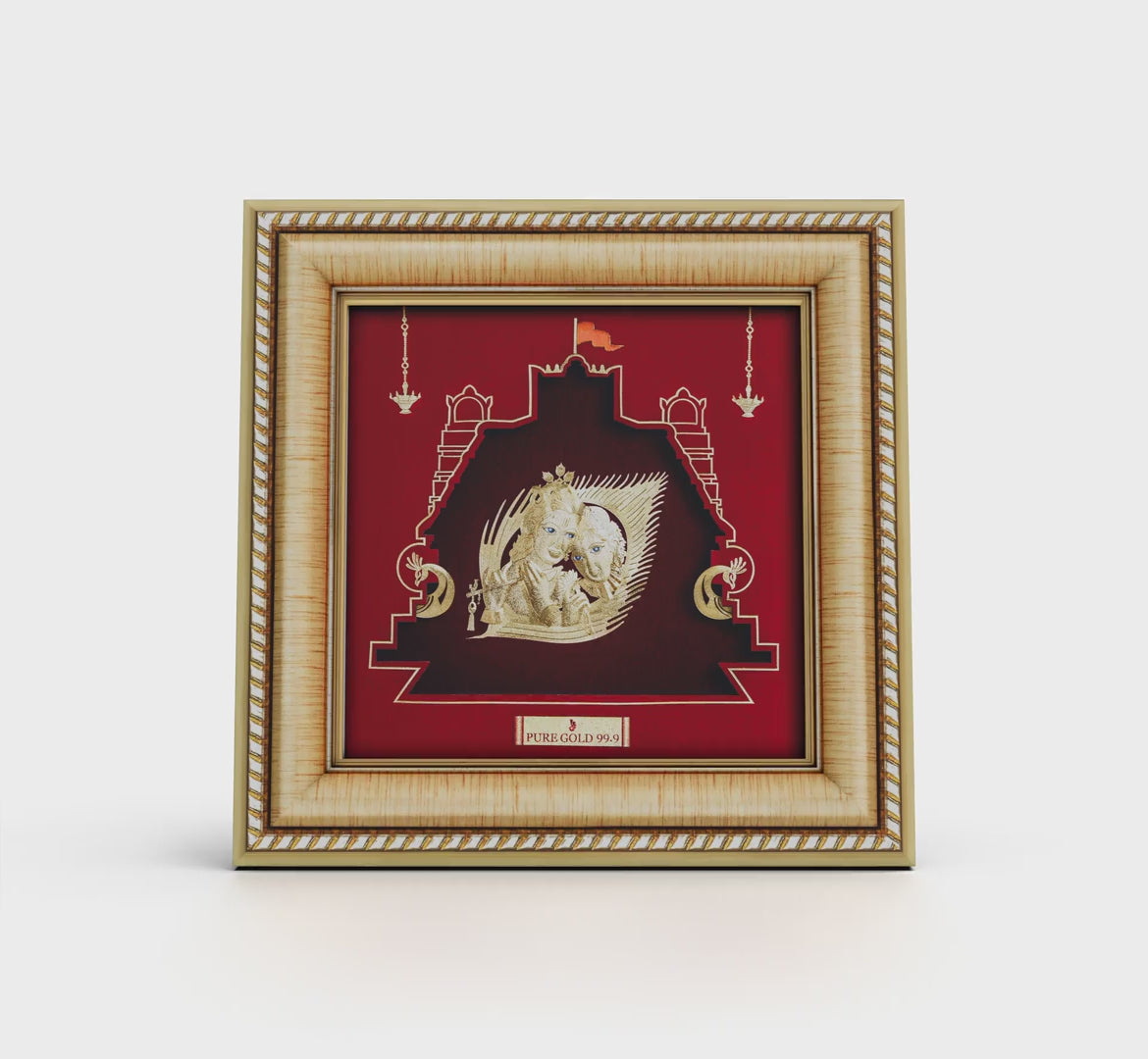 Prima Art Radha Krishna 24K Gold Sheet Artwork Frame best for festival and corporate gifting 