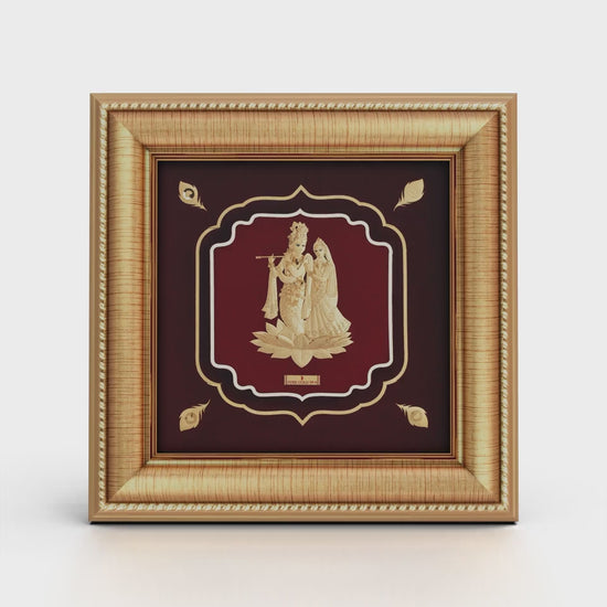 Radha Krishna 24K gold wall frame for home decor and gifting