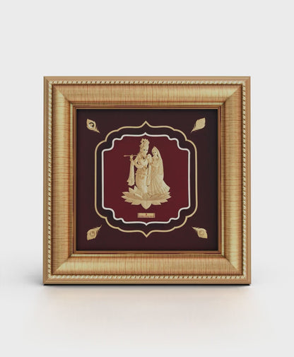 Radha Krishna 24K gold wall frame for home decor and gifting