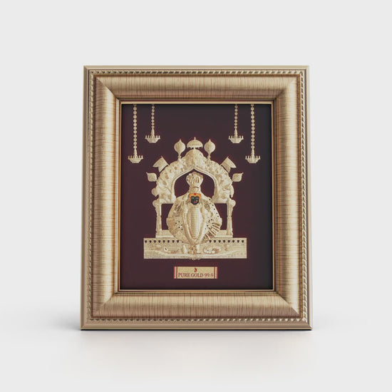 Prima Art Mahalaxmi ji 24K Gold Sheet Artwork Frame best for festival and corporate gifting 