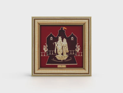 Prima Art god Radha Krishna 24K Gold Frame best for festival and corporate gifting . Best wall hanging radha krishna frame and table top. Available online. 