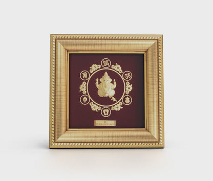Prima Art Ganesha 24K Gold Sheet Artwork Frame best for festival and corporate gifting 