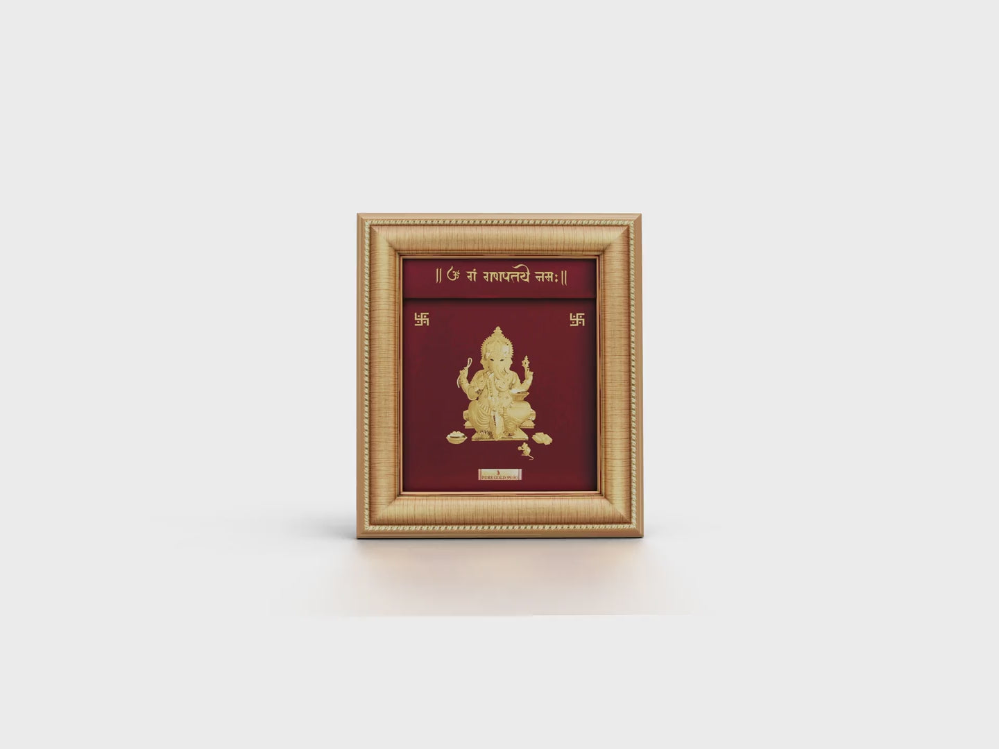Ganesha premium wall art frame In gold by Prima Art for home temple and gifting