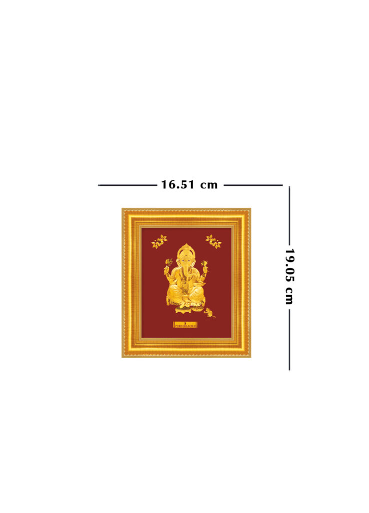 Prima Art A7 Lord Avighna 24K Pure Gold Sheet Artwork - Primaart.in